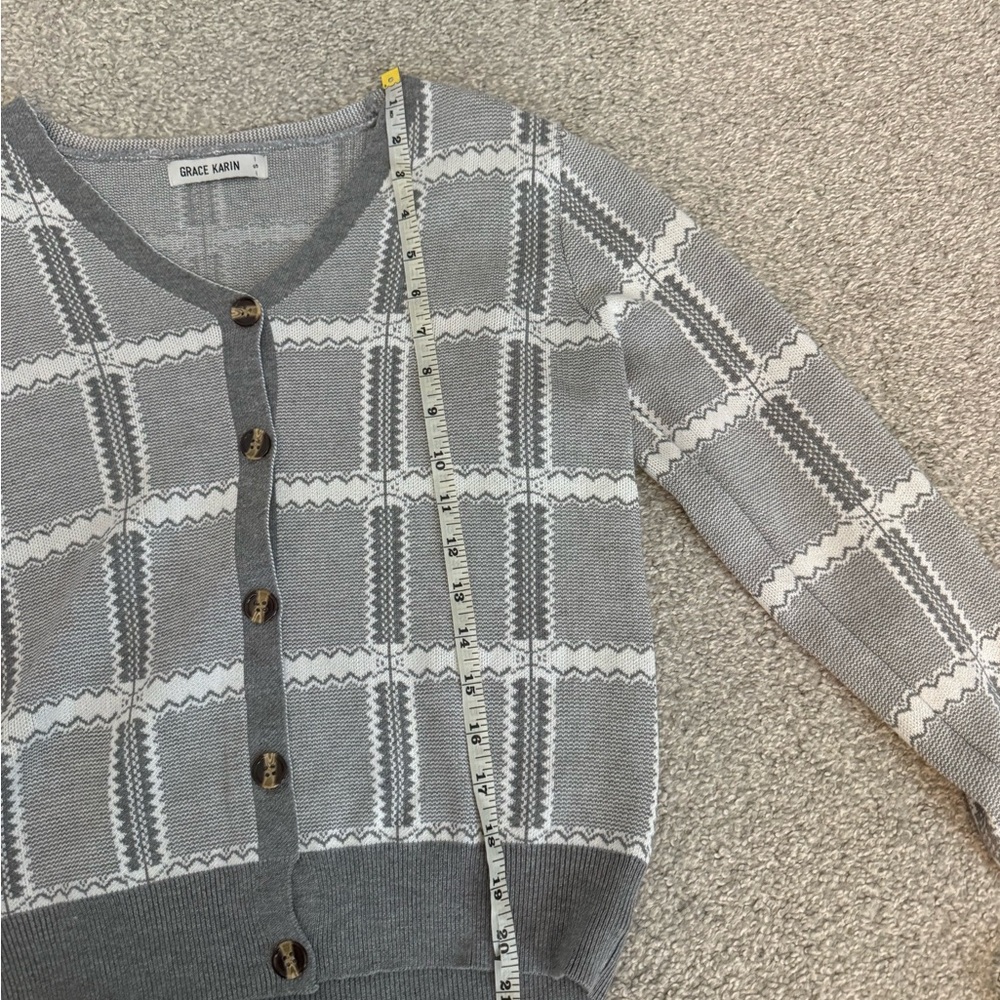 Grace Karin plaid Cardigan Sweater - Women - Picture 3 of 6
